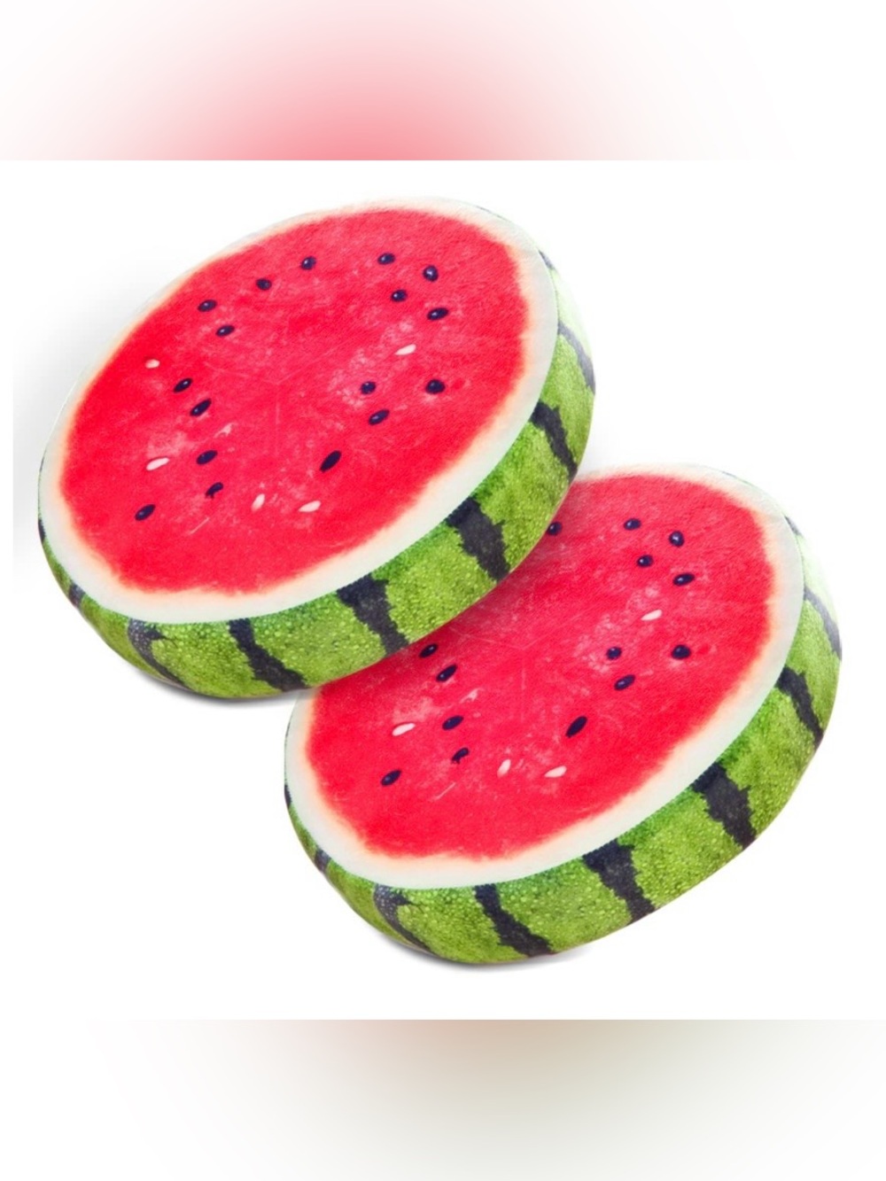 Watermelon Round Accent Pillow Chair Pads HOME OFFICE (2-Pack) 14x14x2.75”